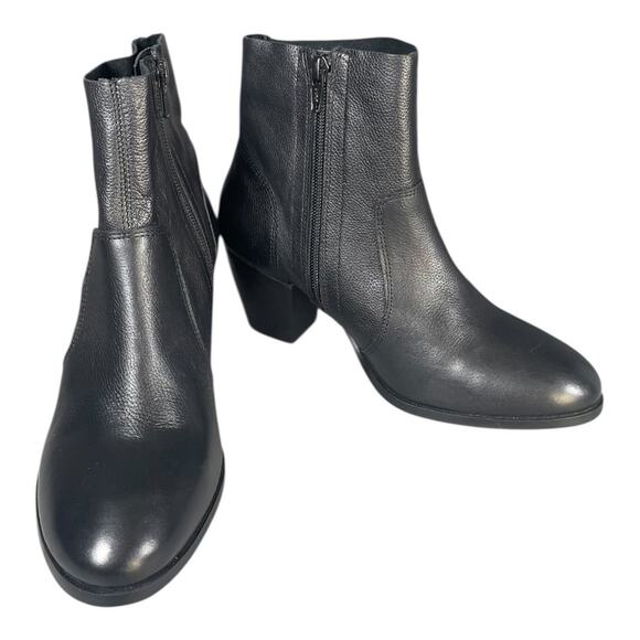 Diba Women’s Black Leather Ankle Boots Size-7.5M - Picture 2 of 9